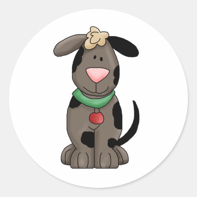 dog classic round sticker (Front)