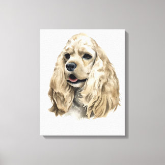 Dog Cocker Spaniel !Beautifull portrait on canvas! Canvas Print