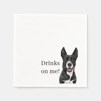 Dog Cocktail Napkin, Reception Napkin, Wedding Napkin