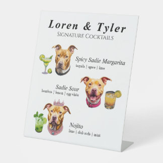 Dog Cocktail Wedding Drink Sign