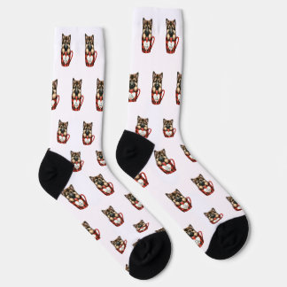 Dog Coffee Lover Pattern Cute Pet Aesthetic Design Socks