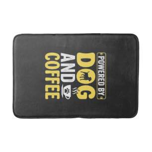 Dog Coffee Lover Powered By Design Bath Mat
