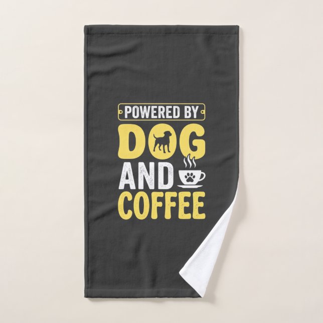 Dog Coffee Lover Powered By Design Hand Towel (Hand Towel)