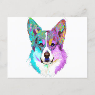 Dog Colourful Welsh Corgi T-Shirt Postcard