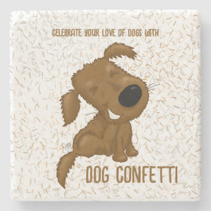 Dog Confetti Shedding Dog Stone Coaster