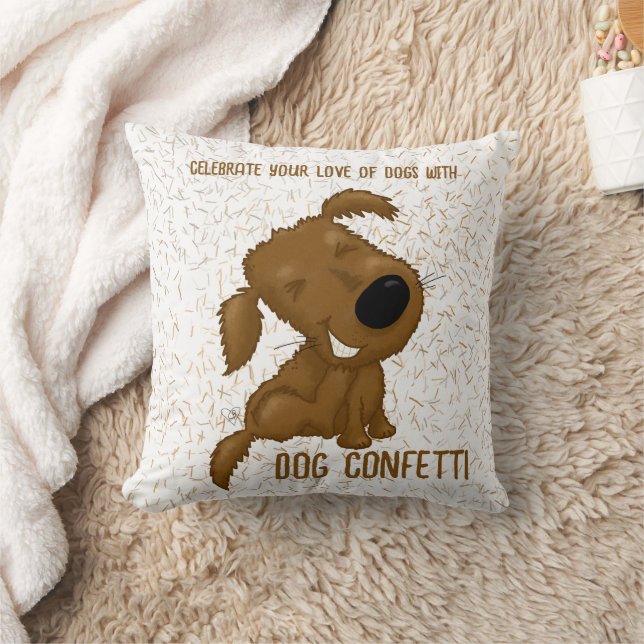 Dog Confetti Shedding Dog Throw Pillow (Blanket)