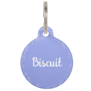 Dog Constellation Light Blue Pattern Monogram Pet Tag