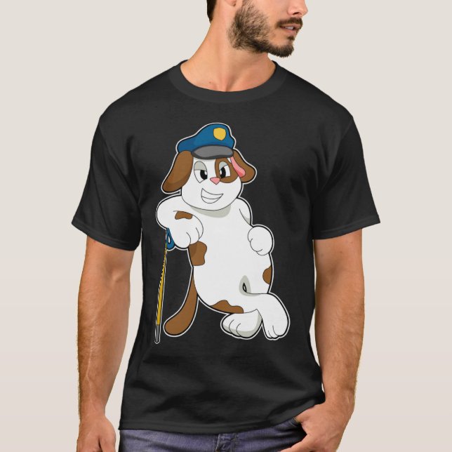 Dog Cop Baton Police T-Shirt (Front)
