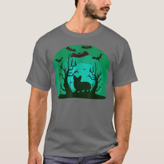 Dog Corgi Bat Funny Halloween Costume T-Shirt