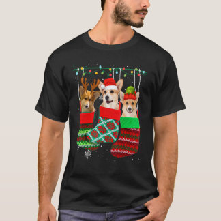 Dog Corgi Christmas Socks Xmas Pajama Pet Puppy 1 T-Shirt