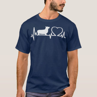 Dog Corgi Heartbeat Funny Corgi Dog Lover T-Shirt