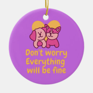 Dog Couple&Encouragement Vintage Ceramic Ornament