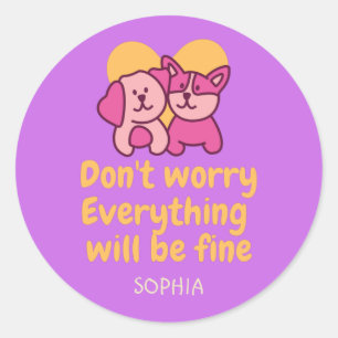 Dog Couple&Encouragement Vintage  Classic Round Sticker