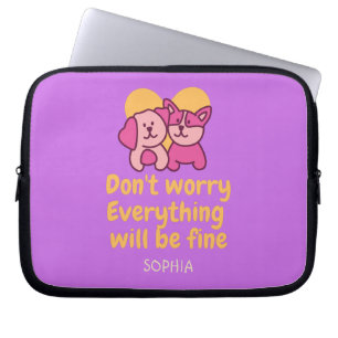 Dog Couple&Encouragement Vintage Laptop Sleeve