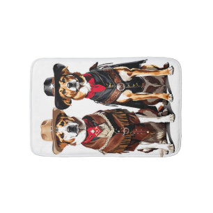 Dog Cowboys Bath Mat