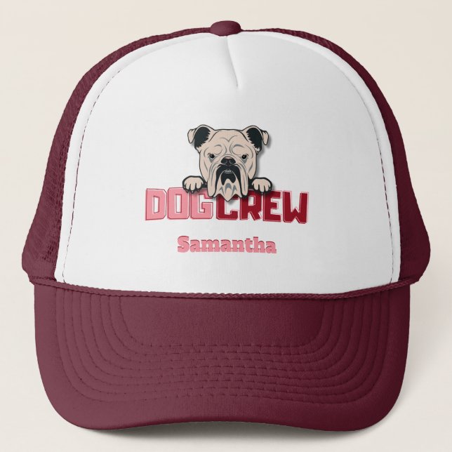 Dog Crew Bulldog Custom Trucker Hat (Front)
