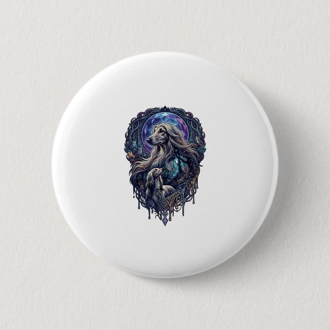 Dog Crystal Moon Enchanted Forest_1 2 Inch Round Button (Front)
