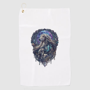 Dog Crystal Moon Enchanted Forest_1 Golf Towel