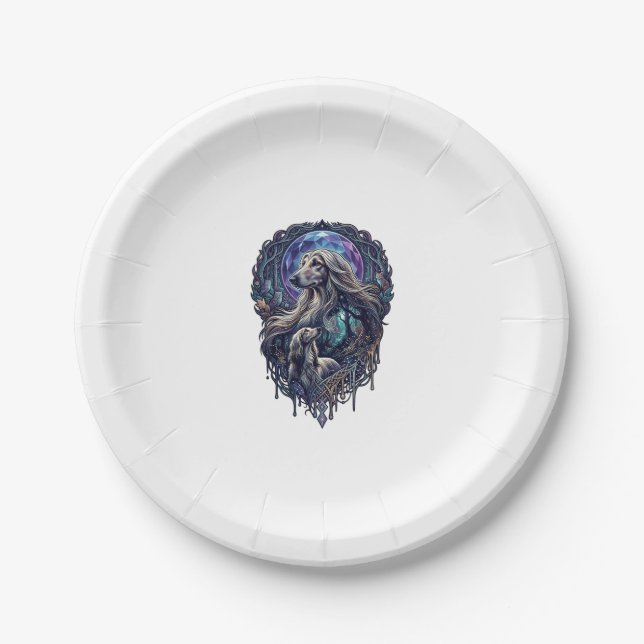 Dog Crystal Moon Enchanted Forest_1 Paper Plate (Front)
