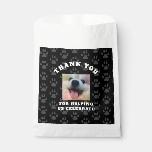 Dog Custom Photo Birthday Party Treat Favour Bag (Front)