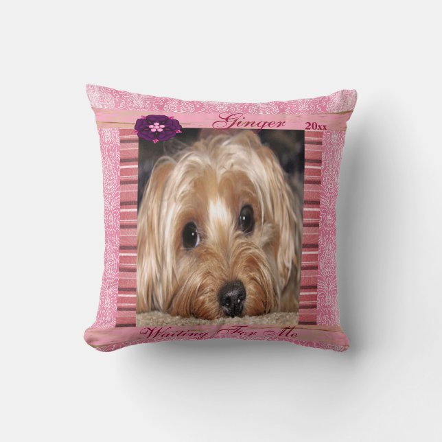 Dog Custom Photo Throw Pillow (Front)