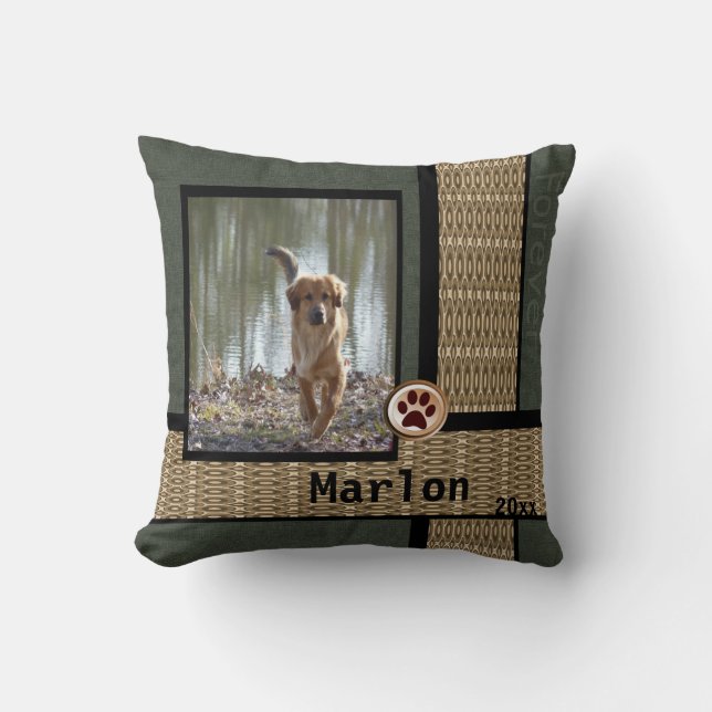 Dog Custom Photo Throw Pillow (Front)