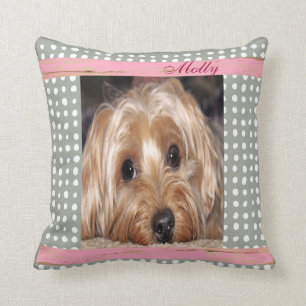 Dog Customizable Pet Photo Throw Pillow