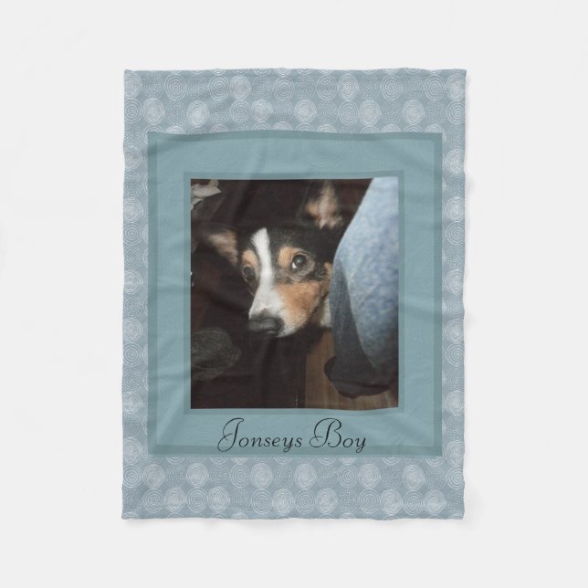 Dog Customize Photo Fleece Blanket (Front)