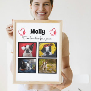 Dog customized collage 4 photos plaque