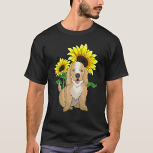 Dog  Cute Animal Pet Hippie Sunflower Cocker Spani T-Shirt