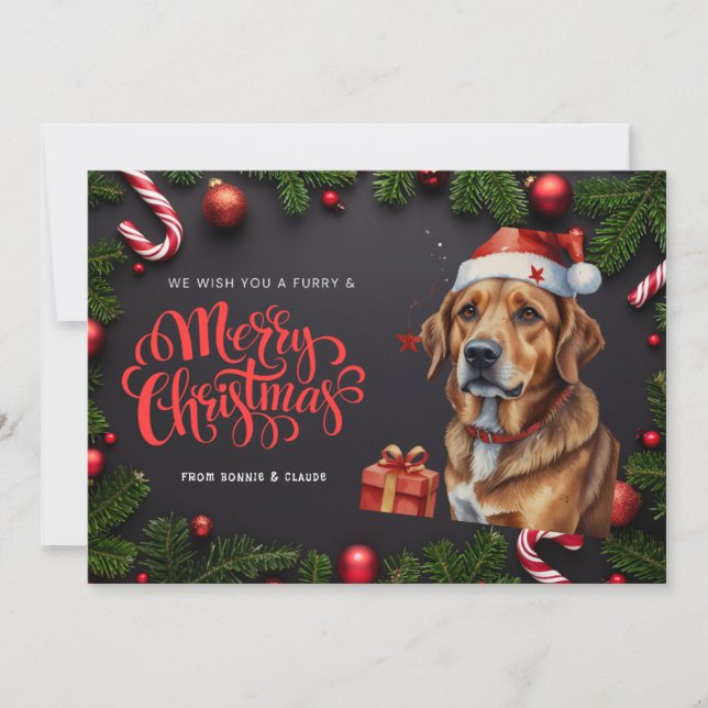 Dog cute christmas holiday card (Front)