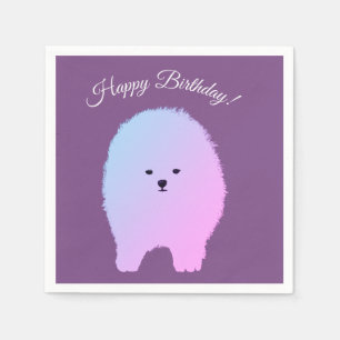 Dog, Cute Dog Pomeranian Dog,Birthday Paper Napkin