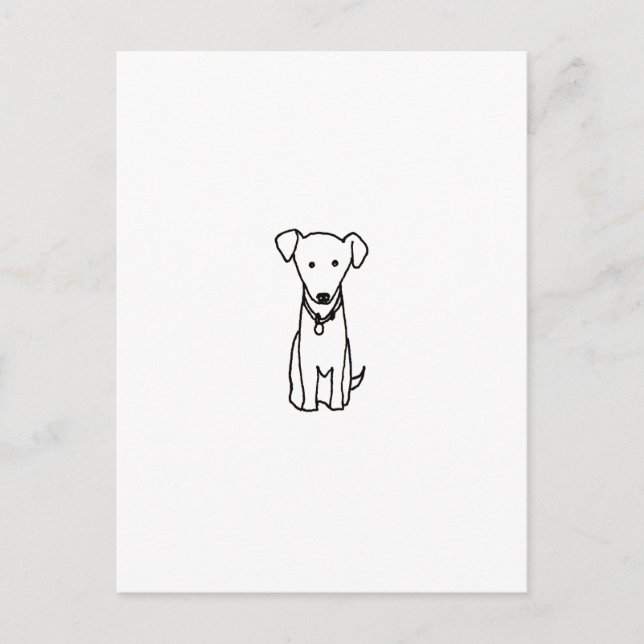 Dog - cute fun line drawing art logo design simple postcard (Front)