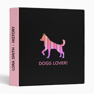 Dog - Cute Pet Pop Art, Pink Abstract Animal Binder