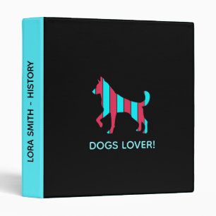 Dog - Cute Pet Pop Art, Red & Blue Abstract Animal Binder