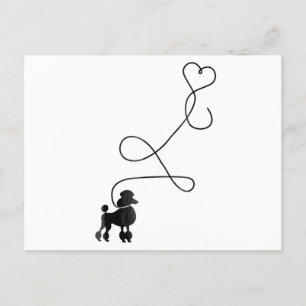 Dog Cute Poodle Heart Postcard