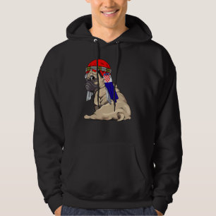Dog Cute Pug Retro Croatia Flag Pride Hoodie