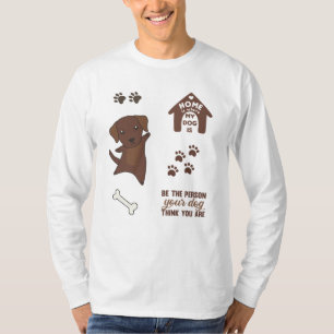 Dog Cute Stickers Brown Labrador Retriever T-Shirt