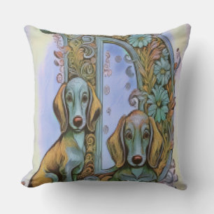 Dog D Alfabet Throw Pillow