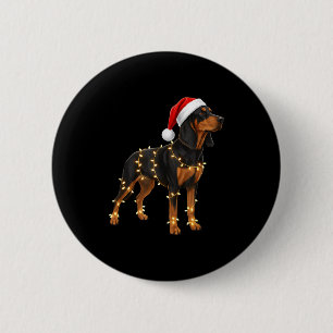 Dog Dachshund Wrapped In Christmas Lights - Holida 2 Inch Round Button
