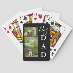 Dog Dad 3 Photo Collage Playing Cards