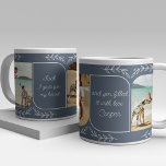 Dog Dad 3 Vertical Photo Loving Words Personalized Large Coffee Mug<br><div class="desc">Giant photo gift mug for a dog dad from man's best friend - or it's just as easy to personalize for any other close friend or relation. The photo template displays 3 of your favourite photos in vertical format with rounded corners. Lettered with loving wording in clear, handwritten script, which...</div>