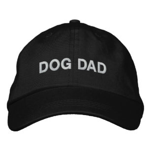 Dog Dad black white custom text Minimalist modern Embroidered Hat