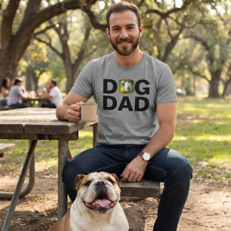 Dog Dad, Custom Photo Dad Gift T-Shirt