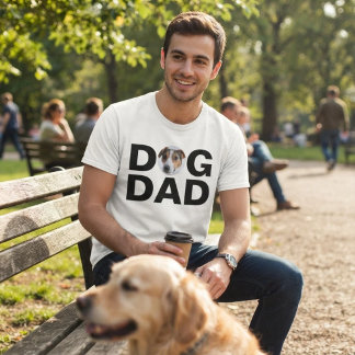 Dog Dad, Custom Photo Dad Gift T-Shirt