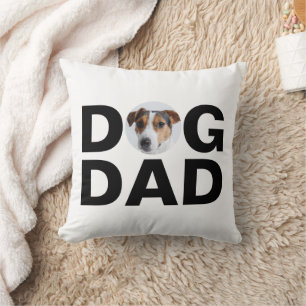 Dog Dad, Custom Photo, Dad Gift Throw Pillow