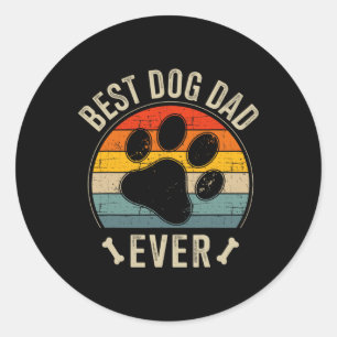 Dog Dad Ever Vintage For Retro Fathers Day Birthda Classic Round Sticker