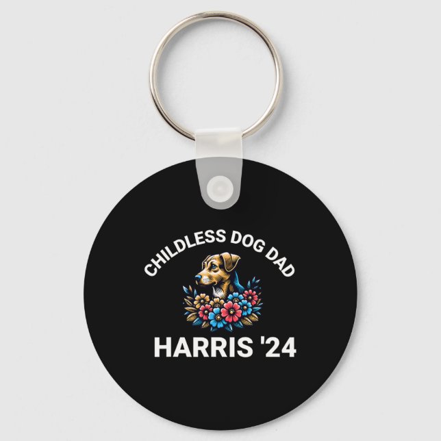 Dog Dad For Kamala Harris 2024 1  Keychain (Front)
