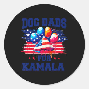 Dog Dad For Kamala They're Eating The Dogs Trump D Classic Round Sticker