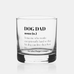 Dog Dad Funny Definition Word Noun Gift Father's Whiskey Glass